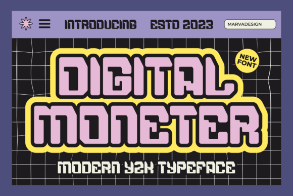 Digital Moneter Font: A Modern Techno Y2K Typeface for Bold Projects